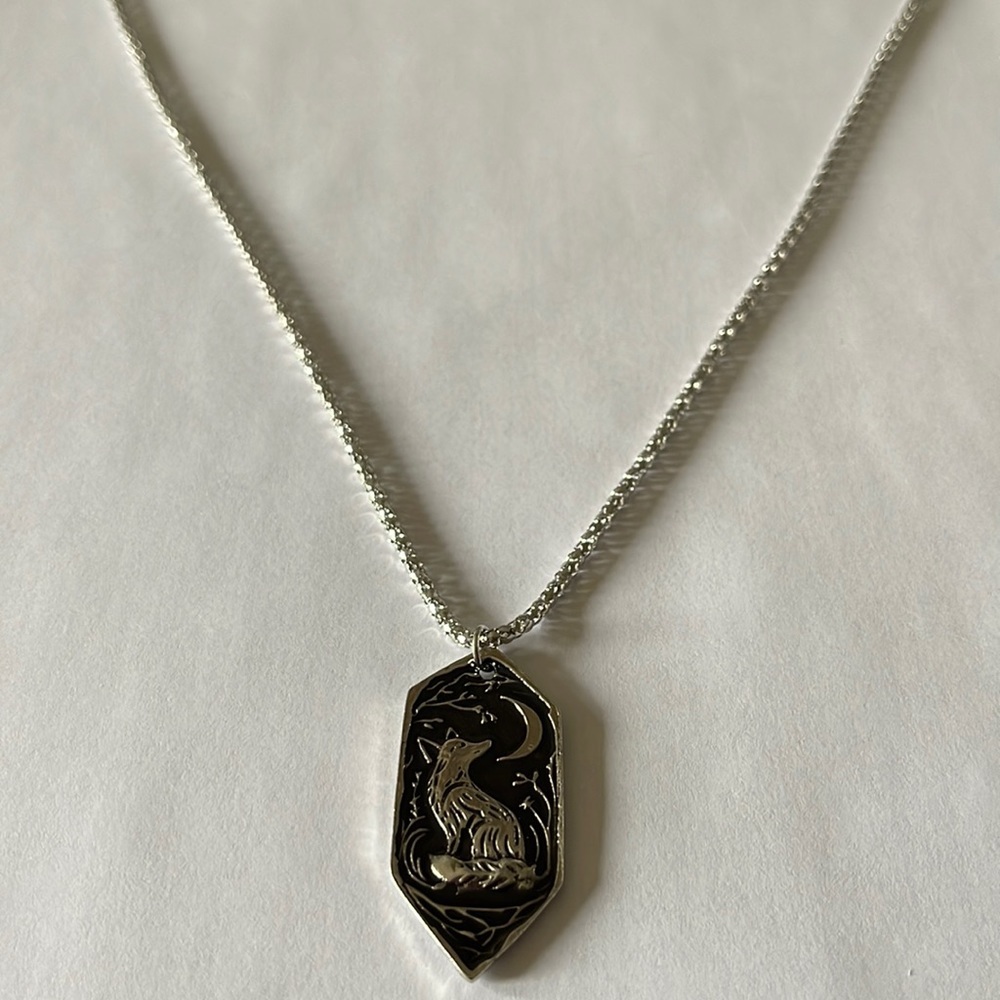 Lunar Wolf Pendant Necklace - Picture 6 of 6